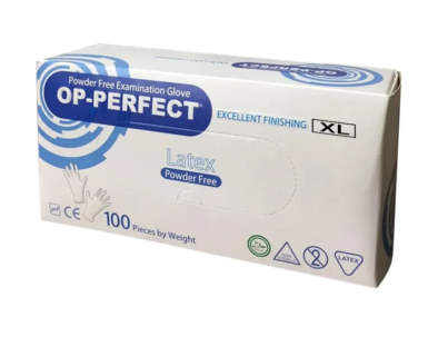 دستکش لاتکس بدون پودر حریر OP-PERFECT